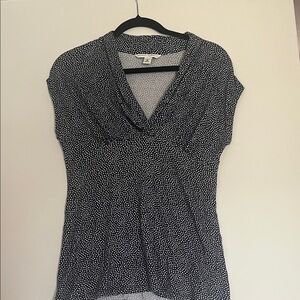 Banana Republic Black and White Dotted Blouse